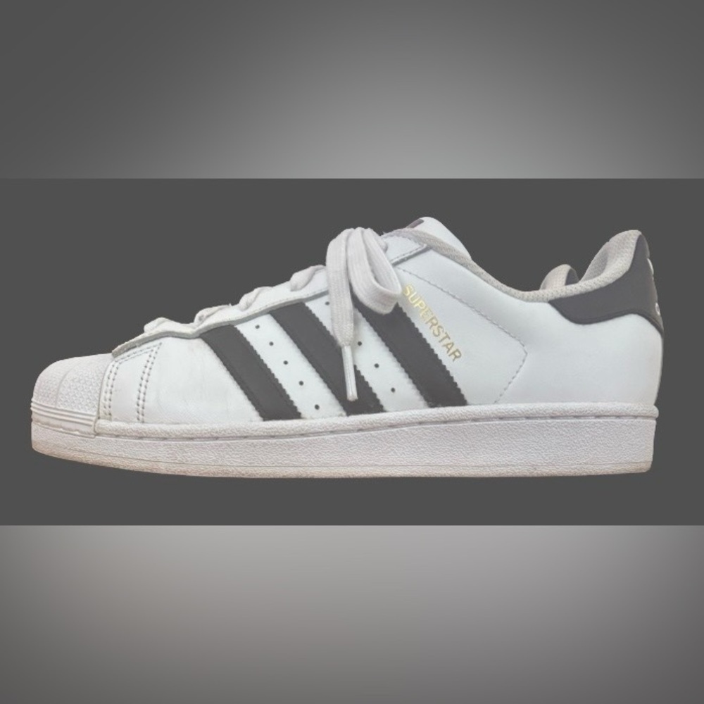 adidas Superstar wht w blk strp unisex snkrs MN 9.5 - 10 WM 11.5 PLEASE READ - Picture 6 of 12